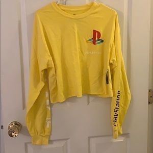 FOREVER 21: Yellow Playstation Long-sleeved Top
